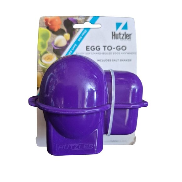 Hutzler Purple Egg To-Go Container With Salt Shaker - Picture 1 of 2
